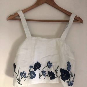 Cute crop top with blue designs, Club monaco